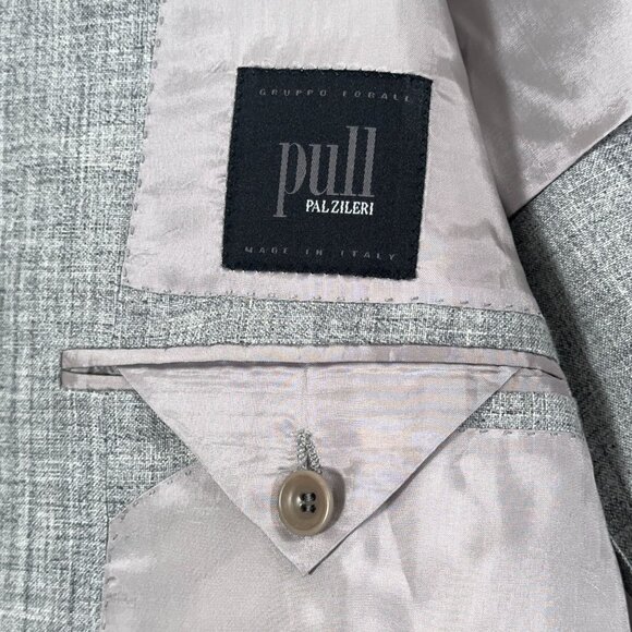 Pull Pal Zileri 100% Linen 3 Button Blazer in Light Grey Heather Men's Size 42R - Picture 8 of 12